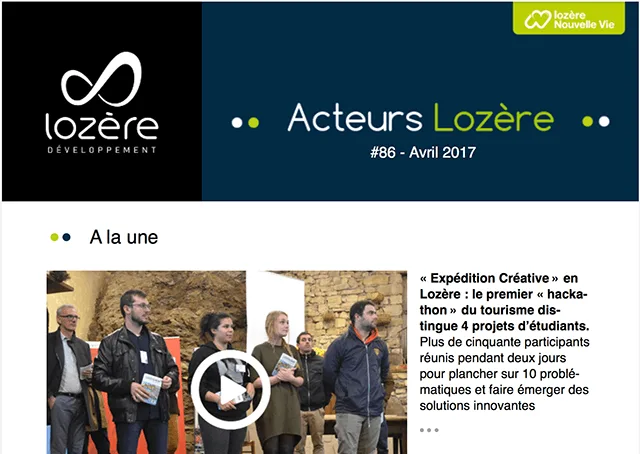 Refonte de la newsletter de Lozère Developpement par Laetitia Luciani