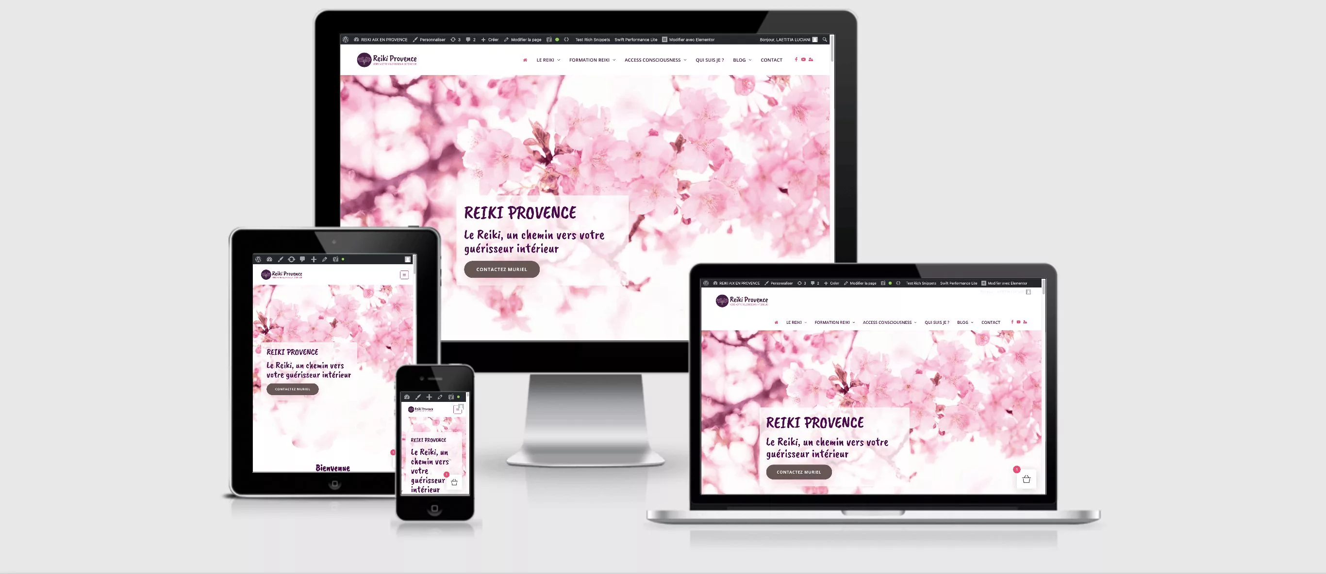 Le site Reiki Provence réalisé par Uluweb, dans l'Hérault, responsive
