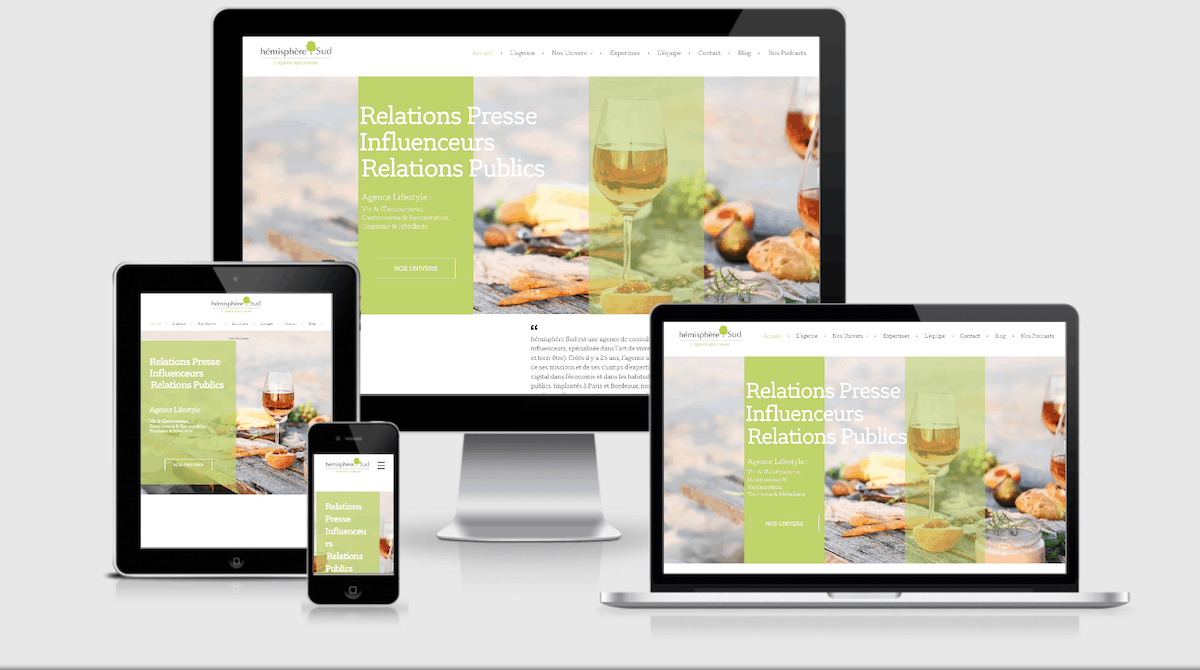 Site web hémisphère Sud Bordeaux réalisé par Uluweb et Pdk Communication