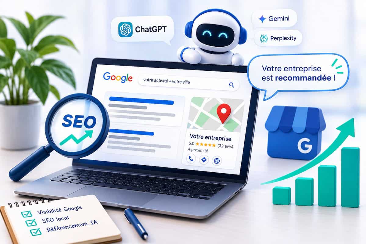 Seo et Geo sur un ordinateur portable