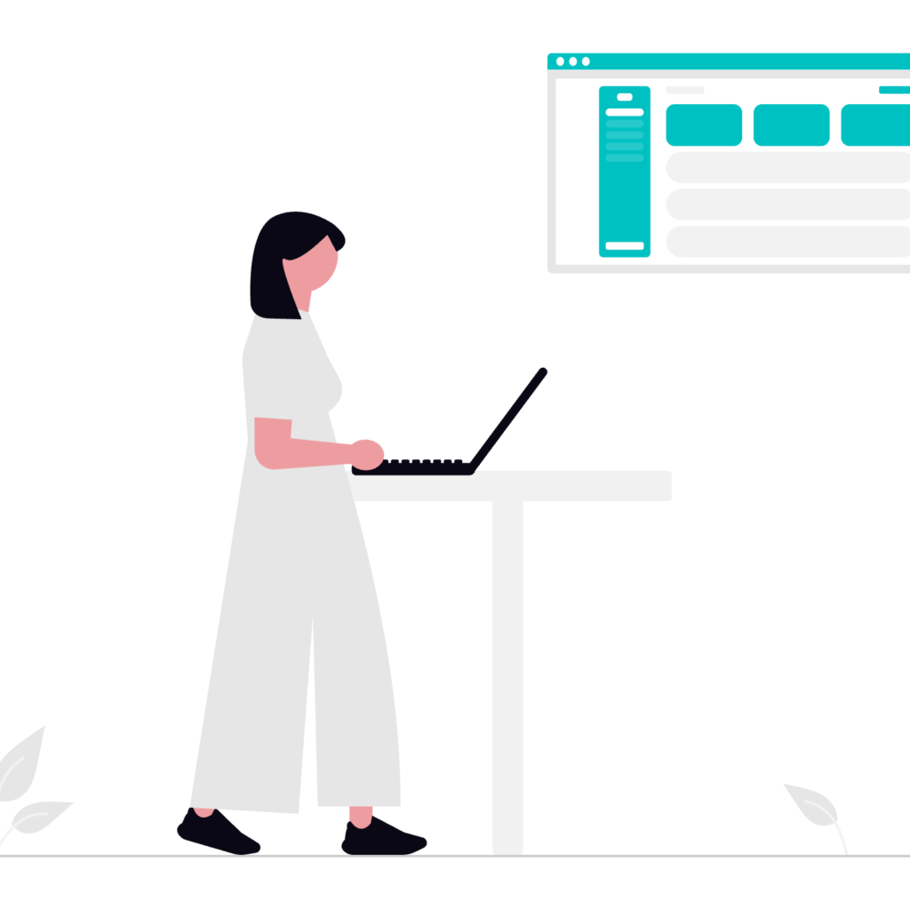 Femme qui créé un site internet